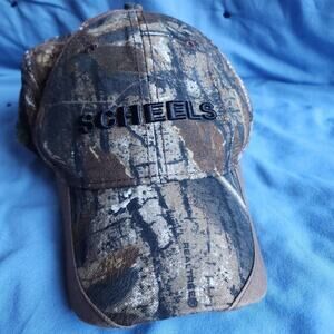Scheels Camo Baseball Cap Trucker Hat Adjustable Adult Size Good Condition
